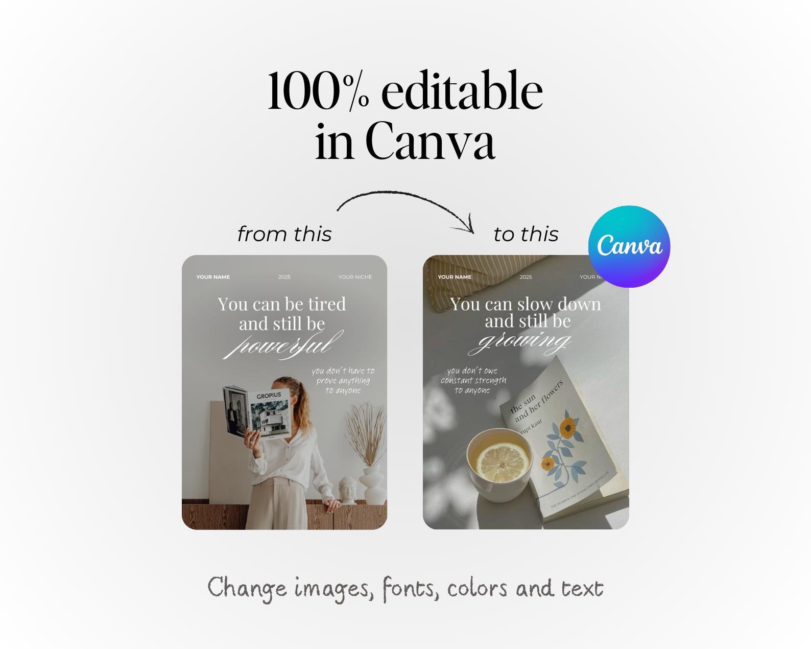Mindfulness Instagram Templates | Canva Wellness Bundle (digital ...