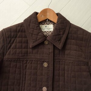 Vintage Courrèges Quilted Jacket Chocolate Brown Size L / UK 12-14 image 3