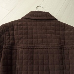 Vintage Courrèges Quilted Jacket Chocolate Brown Size L / UK 12-14 image 8