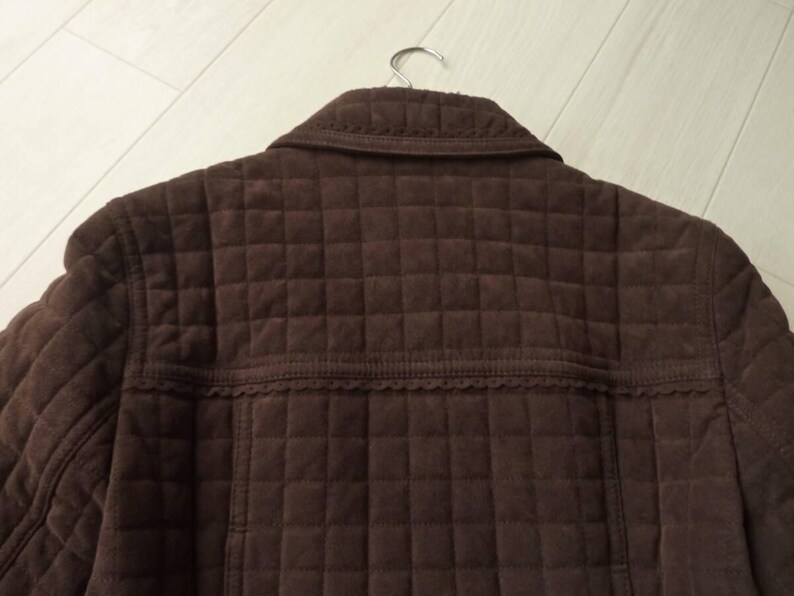 Vintage Courrèges Quilted Jacket Chocolate Brown Size L / UK 12-14 image 8