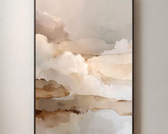 Neutral Abstract Wall Art | Beige Boho Poster | Minimalist Print | Elegant Home Decor