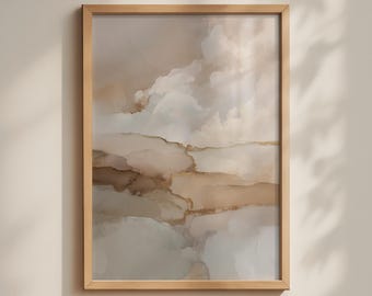 Neutral Abstract Wall Art | Beige Boho Poster | Minimalist Print