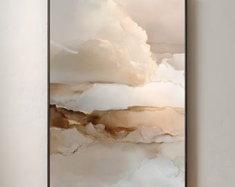 Neutral Abstract Wall Art | Beige Boho Poster | Minimalist Print | Elegant Home Decor