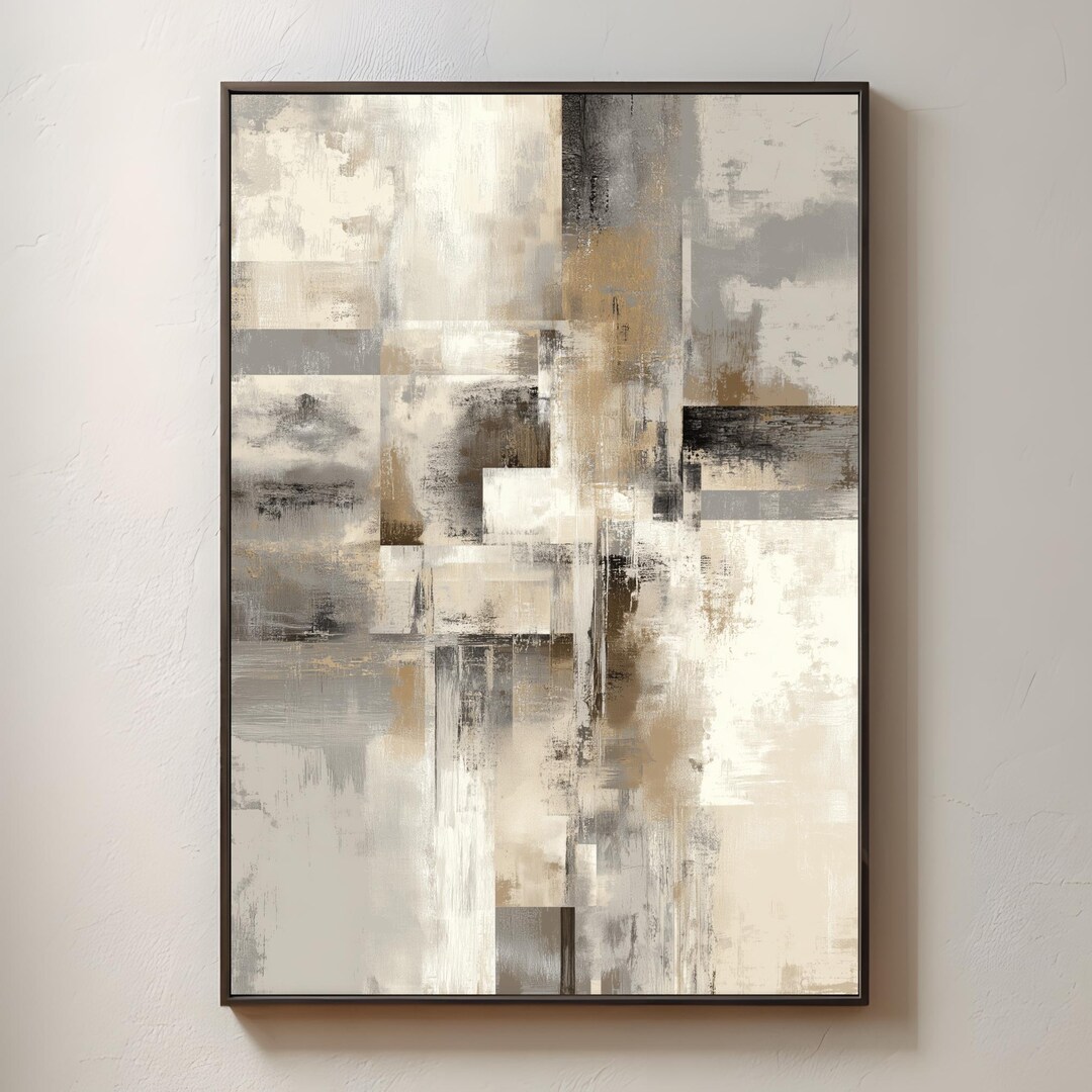 Neutral Abstract Wall Art | Beige Boho Poster | Minimalist Print ...
