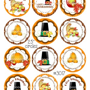 Clipart di ringraziamento - instant download digitale - cerchi, toppers cupcake, cappello del Pellegrino, zucche, cornucopia, zucca-(8,5 da 11 pollici) 3017