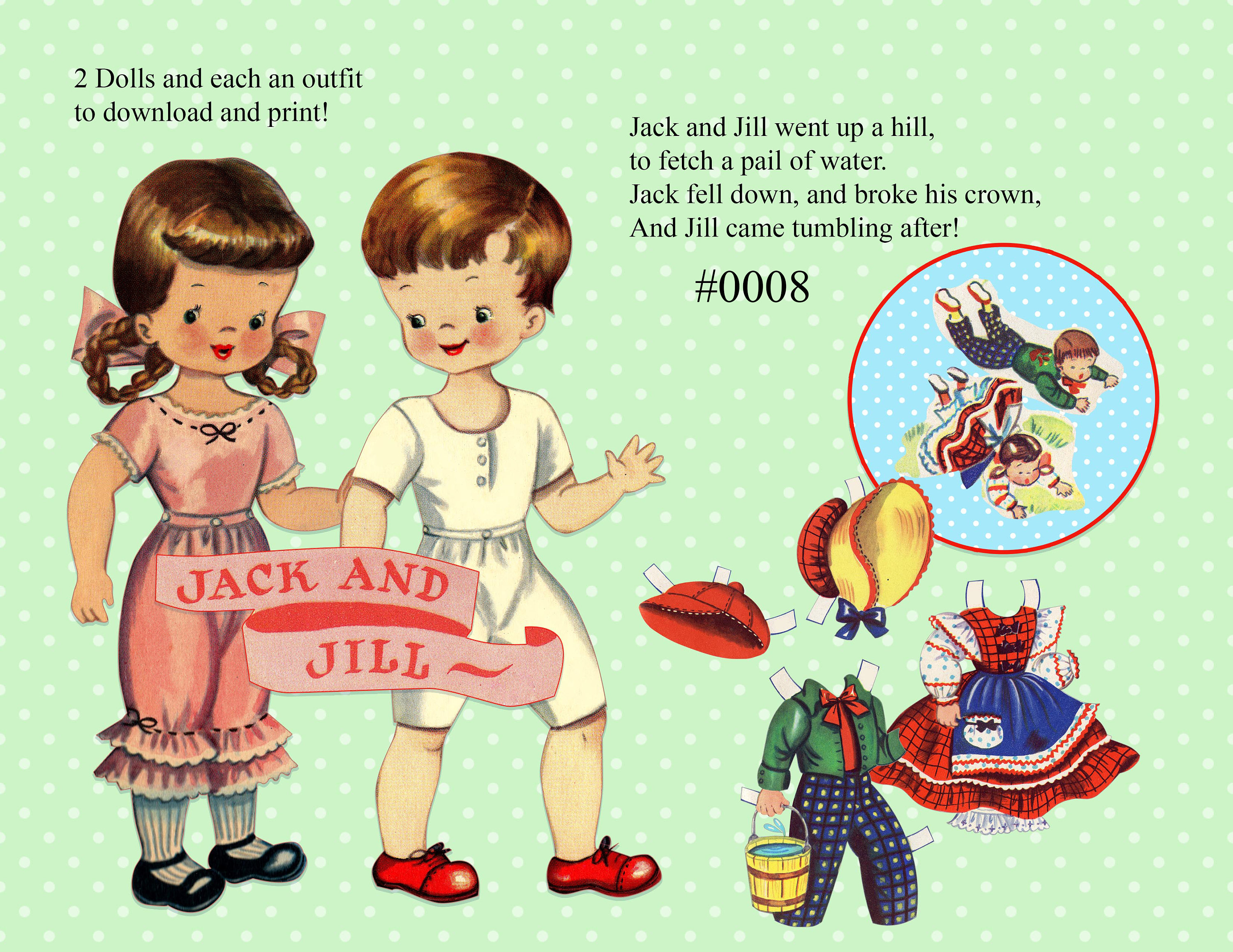 Vintage Nursery Rhyme paper dolls paperdolls and clothes Etsy