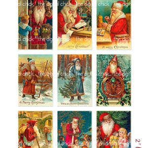 Digitale Cliparts, sofortiger download, Vintage Weihnachtskarten--Santa Claus Clip Art, Weihnachtsmann--8,5 von 11--Digital Collage Sheet 587