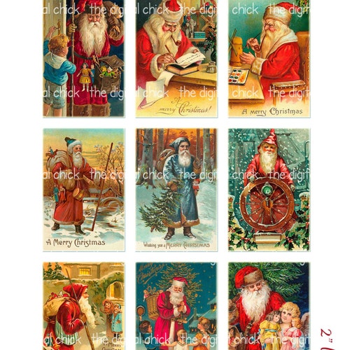 Digital Clipart Instant Download Vintage Christmas Cards - Etsy