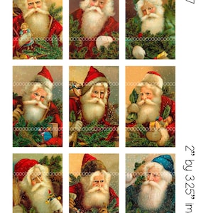 Clipart digital de Natal, download instantâneo, imagens vintage de Papai Noel, São Nicolau, palavras/sem palavras - 8,5 por 11 - Folha de colagem digital 572