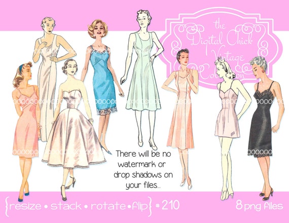 Vintage Women Clipart mother grandmother woman clipart ladies Digital Clipart 1950s 1940s clip art instant download PNG files 219