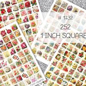 Blumen, Clipart digital, download, 2,5cm x 2,5cm , Rosen, Vergissmeinnicht, Blumen violett, Digital Collage Sheet (22 x 28 cm)