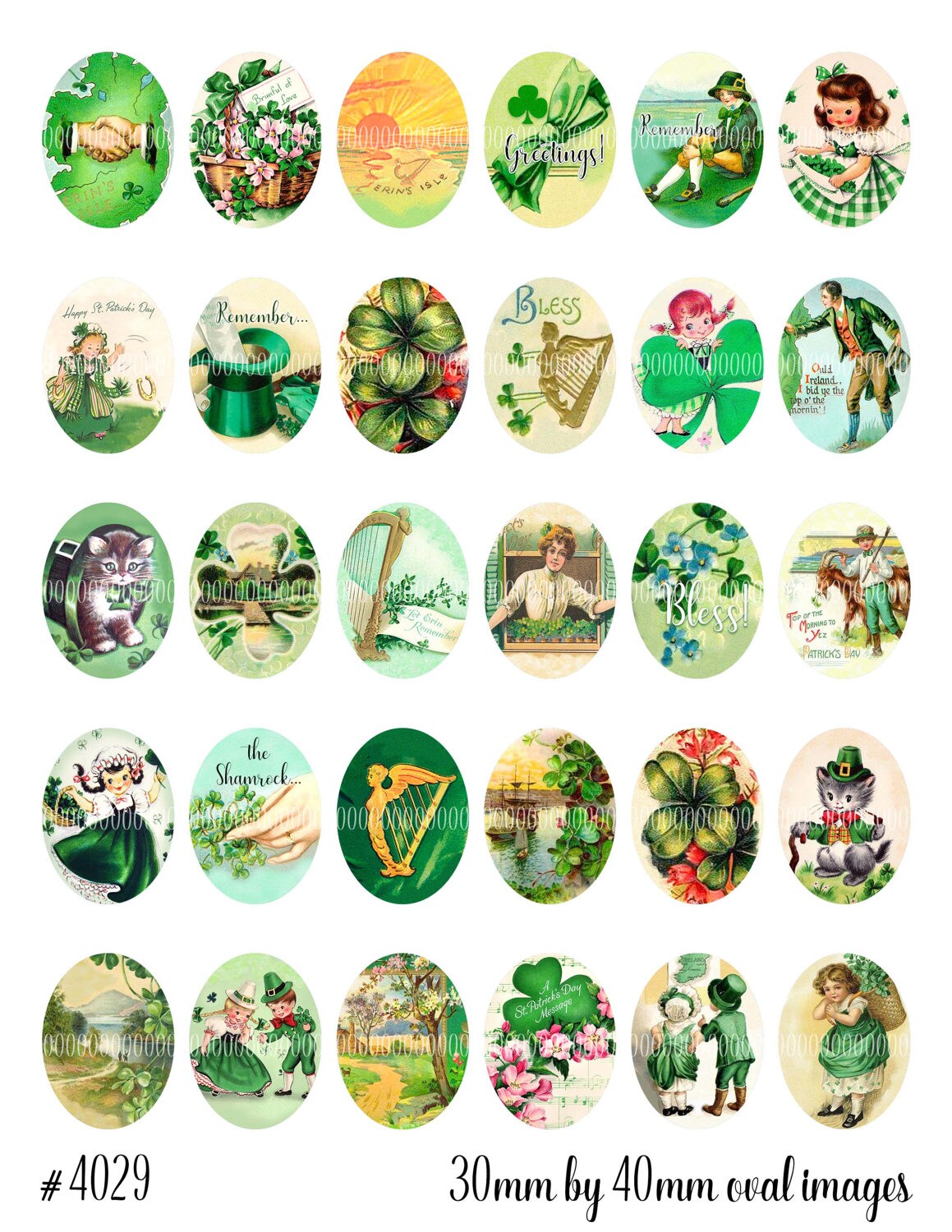 Printable Oval Cabochons Vintage Images for pendants 30mm by | Etsy