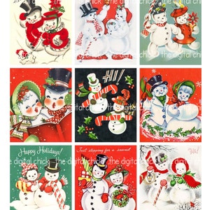 Holly--8.5 by 11--Digital Collage Sheet 4170 Vintage People instant download Digital Clipart Snow Vintage Christmas Cards tags--Candles