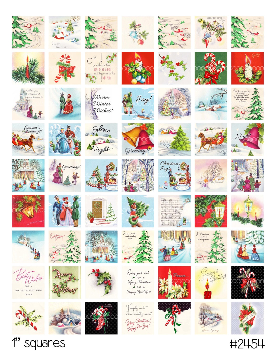 Holly--8.5 by 11--Digital Collage Sheet 4170 Vintage People instant download Digital Clipart Snow Vintage Christmas Cards tags--Candles