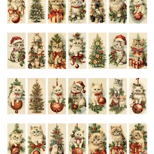 Weihnachten Kätzchen, Katze, Katze, Kätzchen, langhaar Katze, Katzen, ausdruckbares Collage Druckmaterial 8,5 x 11 für kommerzielle Nutzung