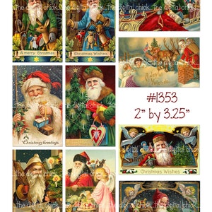 Vintage Christmas Card Clipartinstant Download, Old World Santa Saint ...