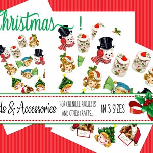 Printable Christmas Ornament Heads: Snowmen, Kittens, Puppies (Digital Download)