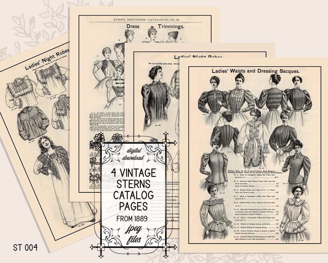 Vintage Catalog Pages, Digital Clipart, Instant Download, Printable