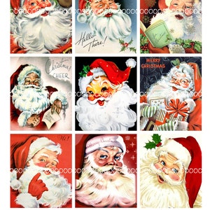 Santa Clipart, instant download, Kerst Clip Art Vintage Santa Claus Kris Kringle St Nick--Digital Collage Sheet (8,5 bij 11 inch) 580