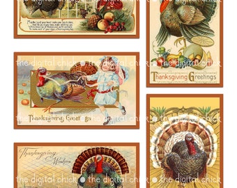 Vintage Victorian Thanksgiving Images--instant digital download--turkey clipart, turkeys apples boy girl pilgrim--(8.5 by 11 inches) 1301