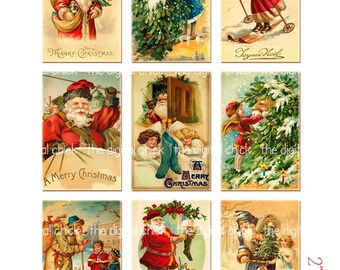 Digital Clipart Instant Download Vintage Christmas Cards | Etsy