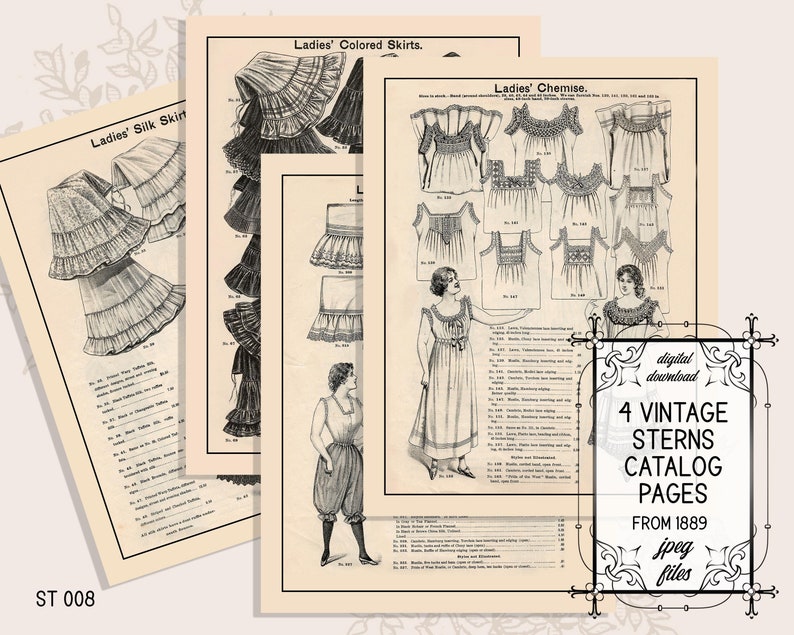 Vintage catalog pages Digital clipart instant download Etsy