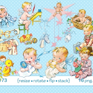 Clipart digital, descarga instantánea, clip art para bebés, imágenes vintage para bebés, ropa para bebés, zapatos, hadas, estrellas, primer diente--png archivos 4173