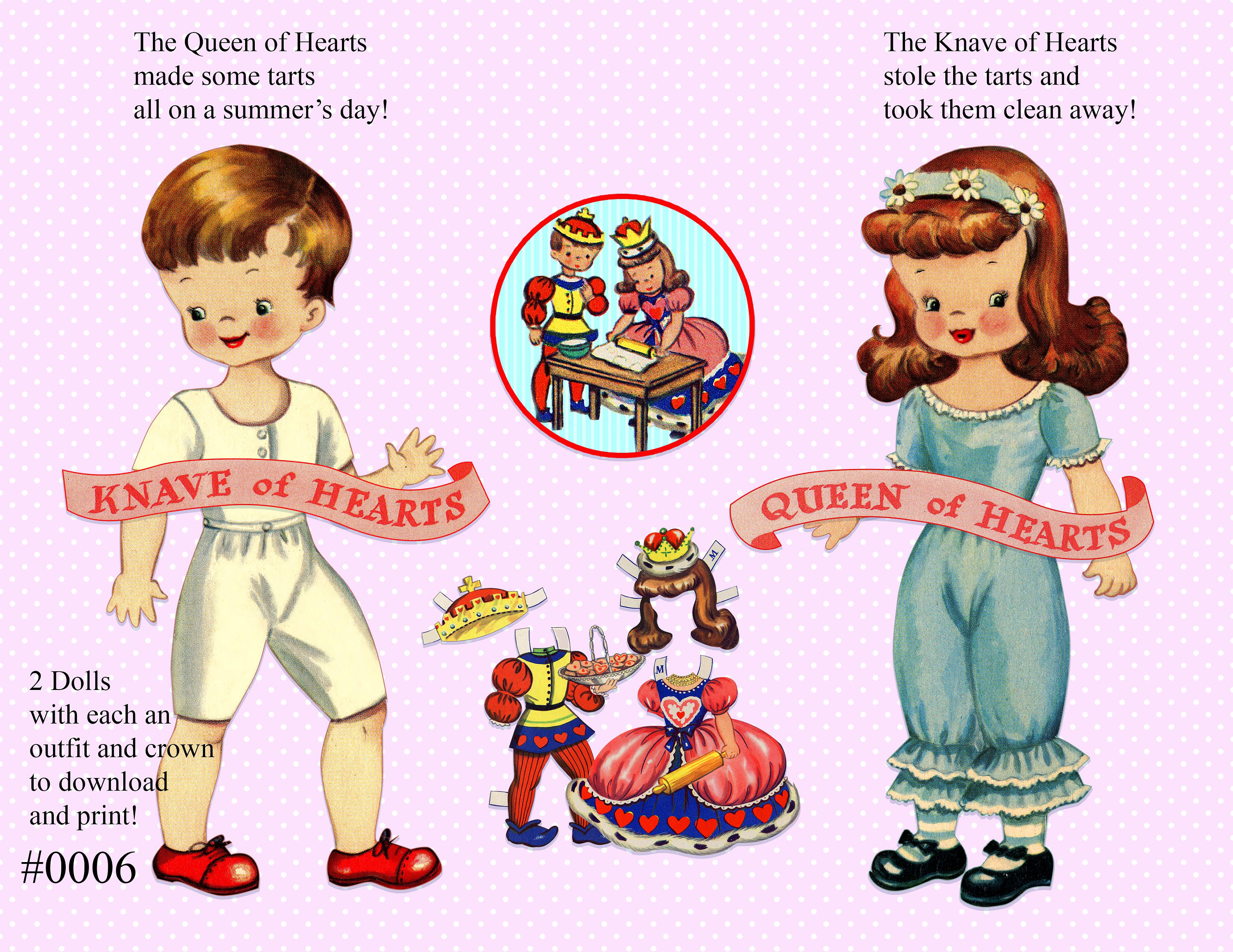 Vintage Nursery Rhyme Paper Dolls, Paperdolls and Clothes