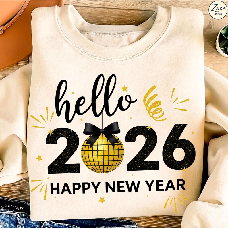 Hello 2026 PNG, Happy New Year PNG, Gold Glitter Png, Party Celebration ...
