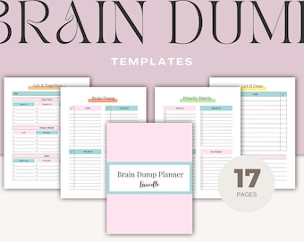 ADHD Brain Dump Printable Template | ADHD Focus Planner |  To Do List | Adhd Planner | Brain Dump | PDF