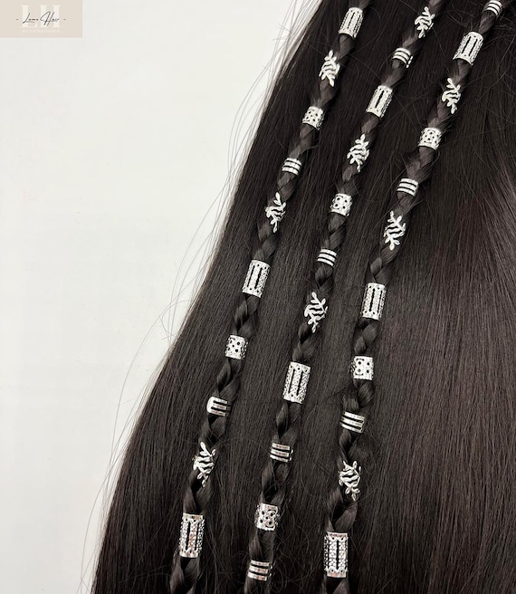 Metal Leaf Hair Rings, 40pcs Gold Silver Hair Cuffs, Hair Rings Set For Dreadlocks Braids, Hair Accessory