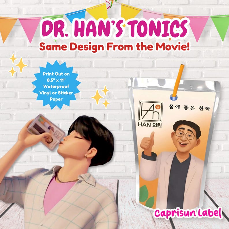 Kpop Demon Hunters, Dr Han's Tonic Drink Wrapper, Gogo Squeez, Capri ...
