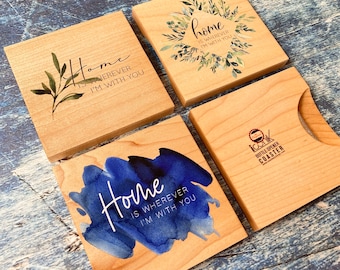 The Original Bottle Opener Coaster - Home Is Wherever I’m With You Set of 4 - Choose Your Set!