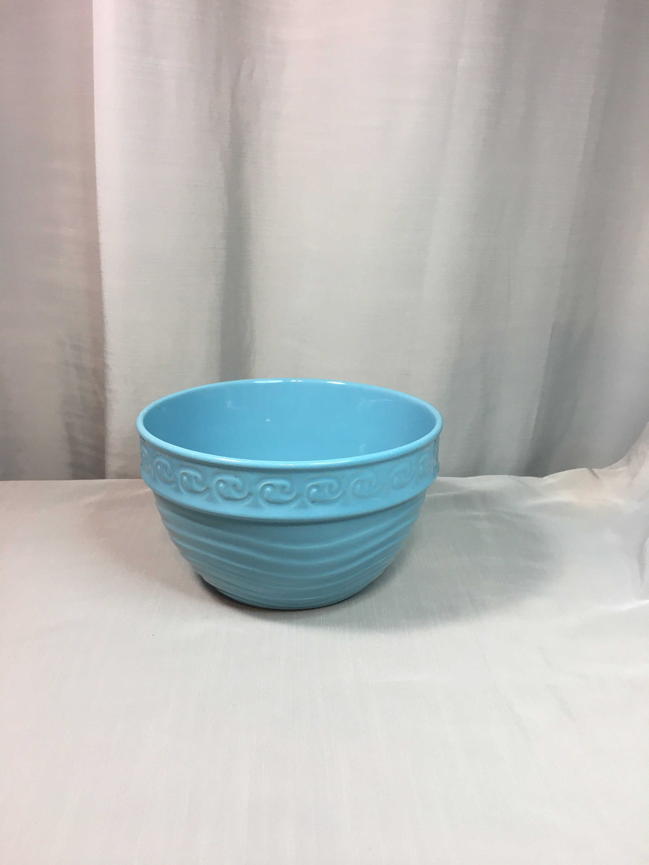 Vintage Turquoise Large Stoneware Bowl Door Laurie Gates Bowl Etsy