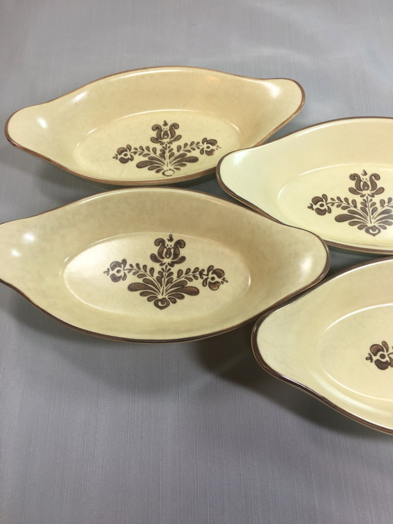 Vintage Pfaltzgraff Au Gratin Dish Village Brown Set of Four Etsy
