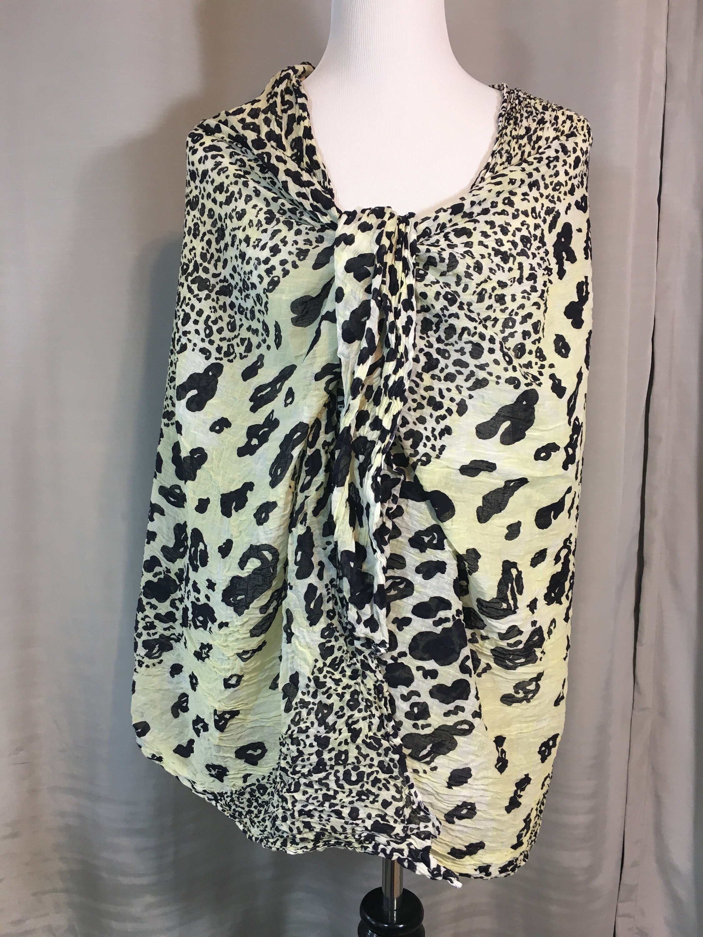 Vintage Black Yellow and White Leopard Print Wrap or Shawl 41 | Etsy