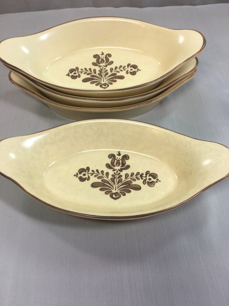 Vintage Pfaltzgraff Au Gratin Dish Village Brown Set of Four Etsy