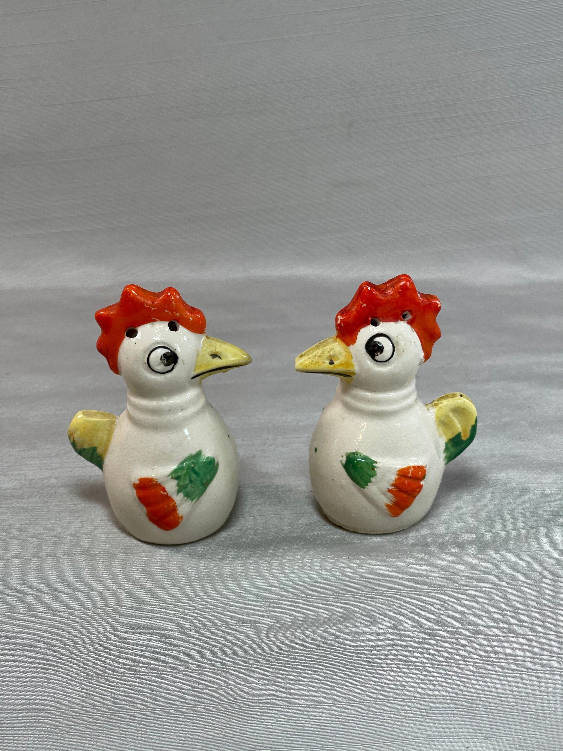Vintage Chicken Salt and Pepper Shakers Made in Japan White Etsy