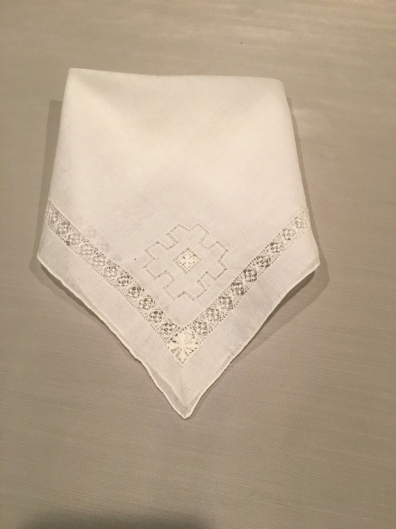 white linen handkerchief