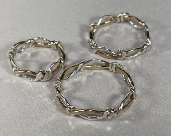Original Surf & Sand Ring Sizes 12-16 | Mixed Metal 14K Gold Fill and Silver Wave Ring | Ron Vick