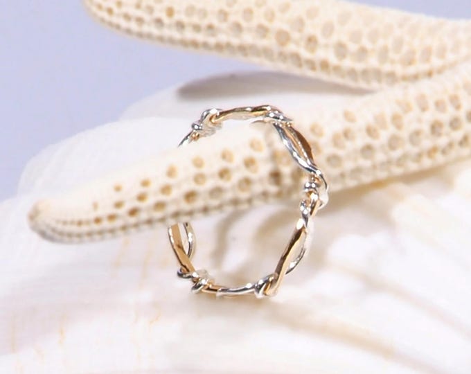 Original Surf & Sand Ring | Mixed Metal Wave Ring in 14K Gold Fill and Silver | Handcrafted Ron Vick