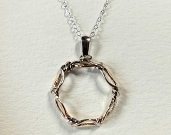 Solid Gold Pendant Necklace | Handcrafted 14K Two Tone Gold Layering Necklace | Surf & Sand Ron Vick