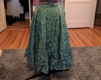 Green Apple Print Small 1950's Skirt