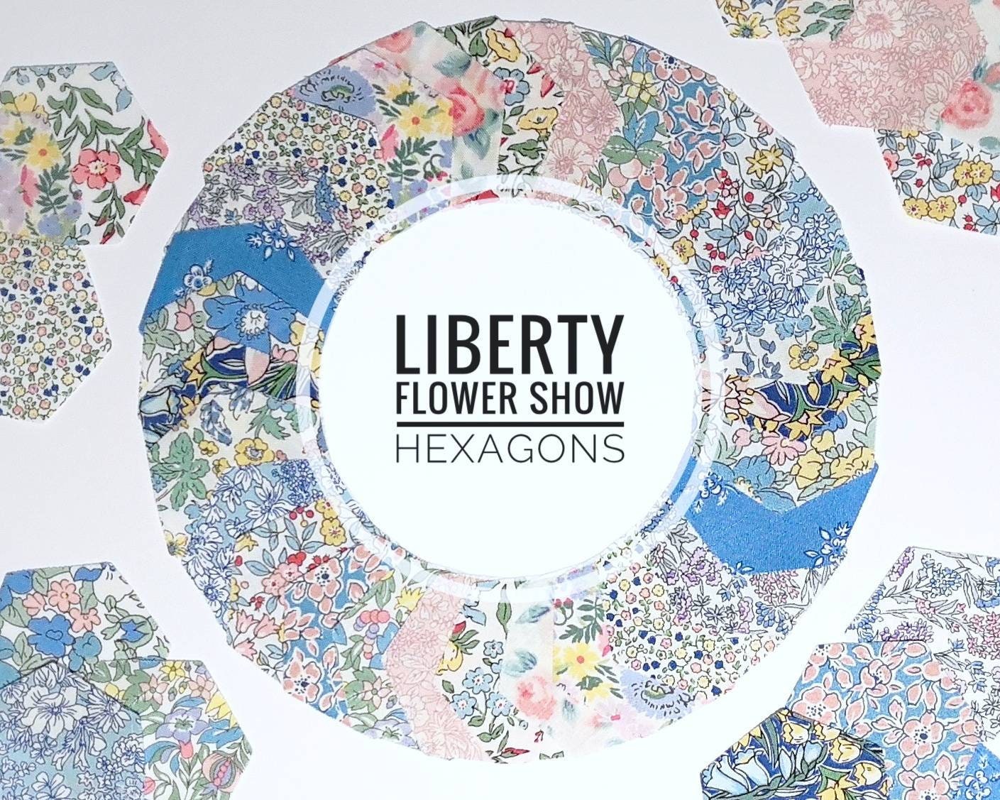 Precut Hexies Liberty Flower Show Pastels fabric hexagons