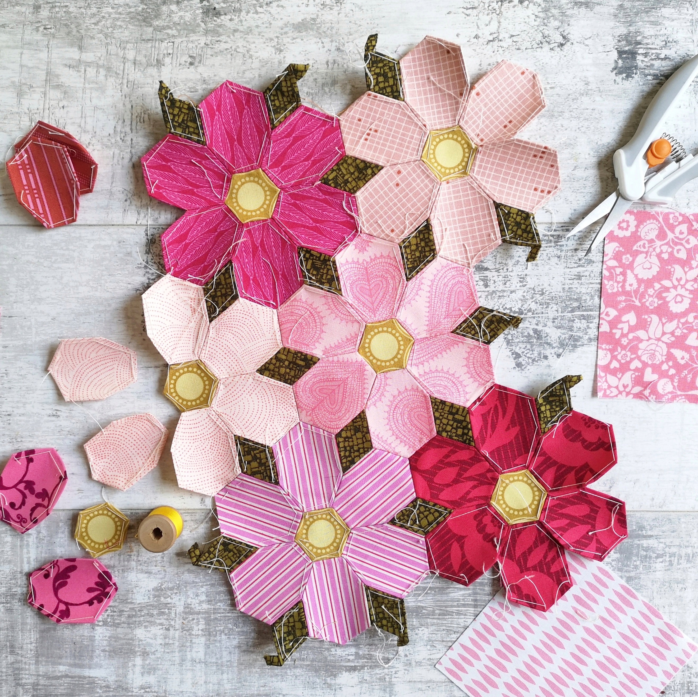 Geranium - English Paper Piecing Pattern - Flower EPP - PDF - Instant…