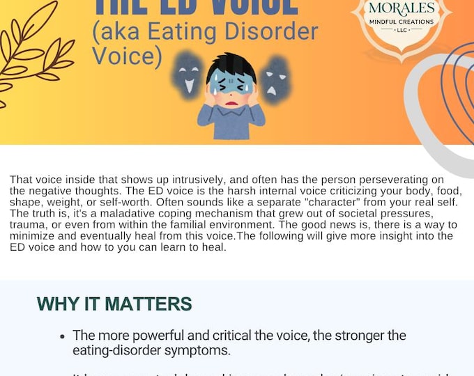 The Eating Disorder Voice Infographic | Educational Printable for Caregivers, Families & Therapists