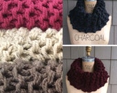 Large Circle Scarf Valentine's Day Gift/ Mothers Day/ Pink / Cream / Brown / Burgendy / Black / Charcoal knitted