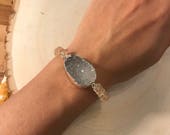 Crystal Gemstone Bracelet Sterling Silver Plated