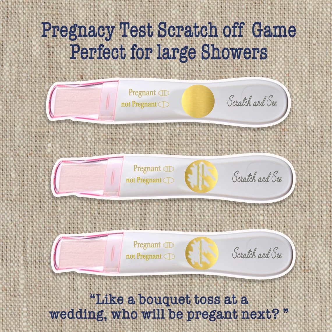 25 Baby Shower Scratch Off Game Pregnancy Test Game Scratch Etsy
