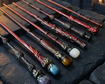 Custom Rosewood Magic Wand, Natural Crystal Magic Wand Party, Personalized Wooden Wand with Name, Wizard Cosplay Wand, Birthday Gift for Kid